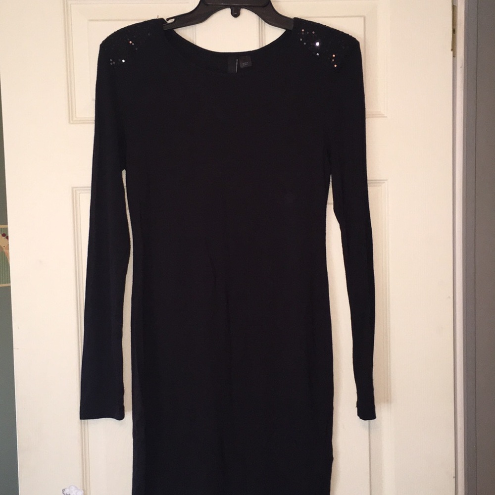 H&M Dress with Shoulder Pads and Sequin Detail